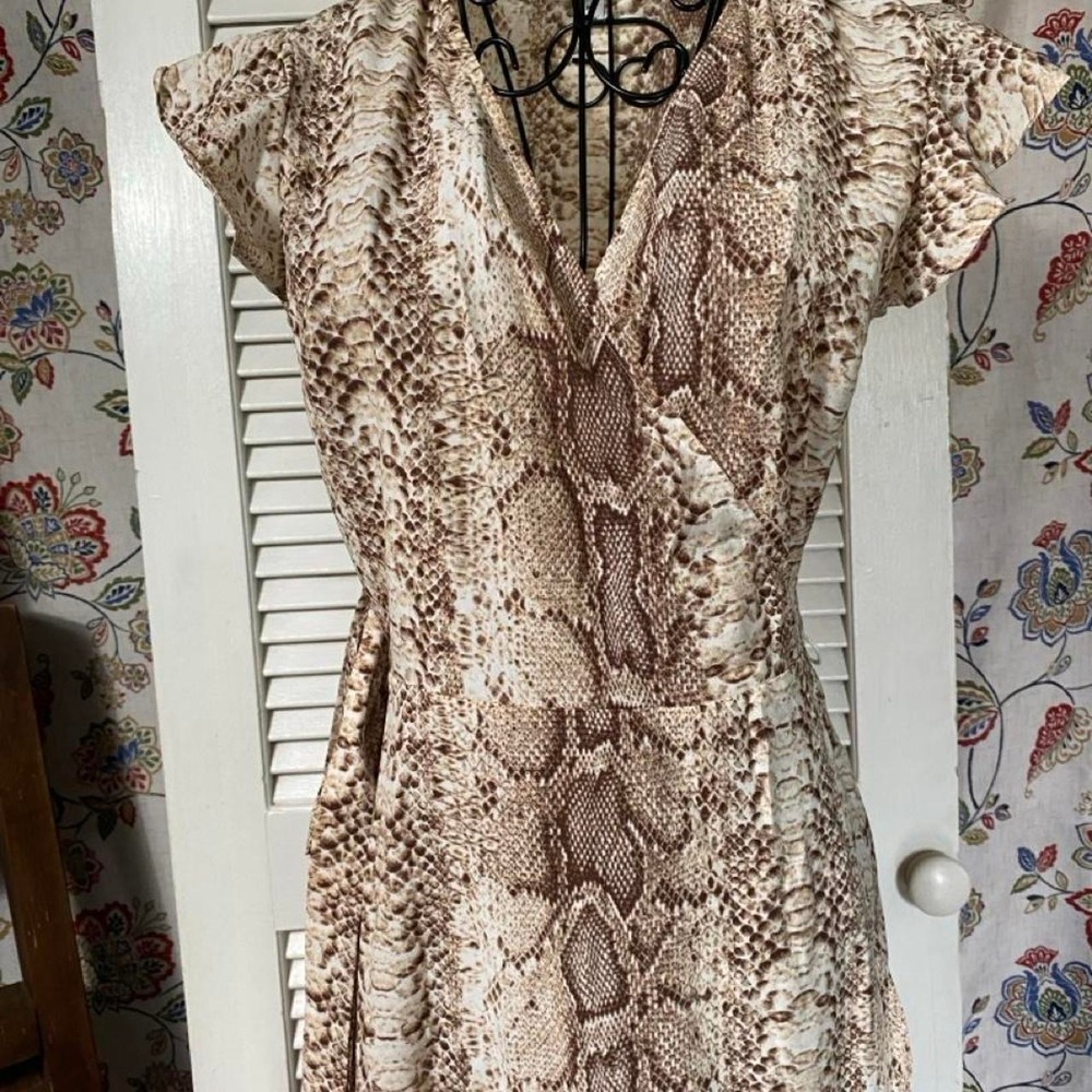 Bar lll Snakeskin Wrap Dress Casual Chic SP